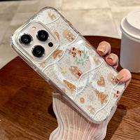 Nouvelle Coque de Téléphone Transparente à Grandes Impressions (Arbre de Noël, Lumières, Biscuits, Flocons de Neige) pour iPhone 17 16 15 14 Pro Max