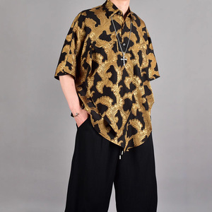 <span class=keywords><strong>Camicia</strong></span> casual in <span class=keywords><strong>stile</strong></span> <span class=keywords><strong>giapponese</strong></span>, estiva, jacquard, con perline, a maniche corte, lavabile in lavatrice, non stirabile, per il mercato transfrontaliero del Sud-est asiatico - Product Image 4