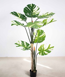 Monstera Deliciosa Artificiale Realistica con Tronco Alto e Foglie Variegato Bianco, in Vaso di Plastica, Pianta Verde Decorativa per Interni, Disponibile in Diverse Misure - Product Image 2