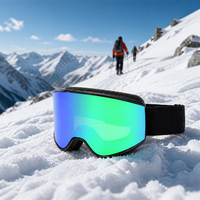 Masque de ski d'alpinisme professionnel pour hommes et femmes, double couche anti-buée, étanche, coupe-vent, monture en TPU, compatible myopie, fixation magnétique