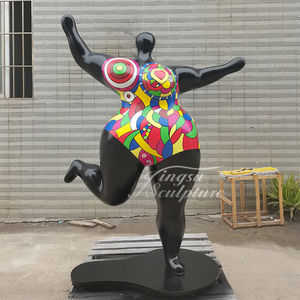 Conception populaire conception moderne western sculpture d'art de grosse femme nue en fibre de verre grandeur nature - Product Image 2