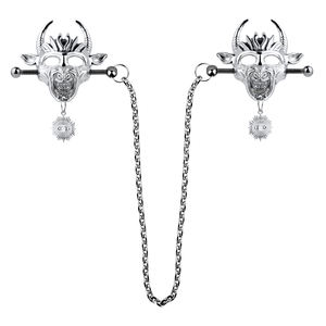 QKKQ monster head pinze per capezzoli in metallo fermagli per seno BDSM pinze per capezzoli con catena in acciaio e colletto sesso giocattolo - Product Image 3