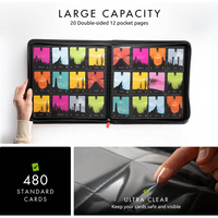 Album classeur en cuir PU à 9 pochettes, capacité 360 cartes, pour cartes à collectionner TCG