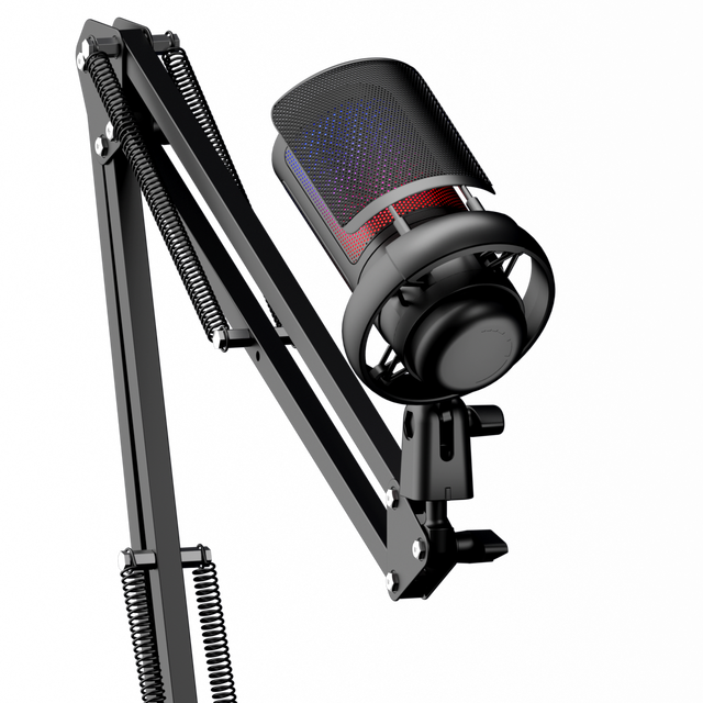 New Condenser Mic with RGB Lights Adjustable Angle Microphone to Chat Online Treaching Podcast on YouTube