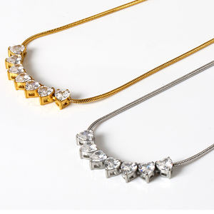 Collar con letras de burbujas, collar cubano magnético sin deslustre, chapado en oro de 18 quilates, venta al por mayor, collares de moda de acero inoxidable, Clips sexys - Product Image 5