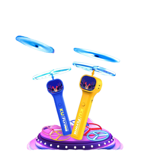 Nouveau jouet anti-stress 2026 moderne et créatif, en forme de chien, avec disque volant UFO lumineux LED, en plastique, qui brille dans le noir, pour taquiner les chiens - Product Image 1