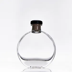 90ml flat round small capacity glass bottle transparent glass wine bottle