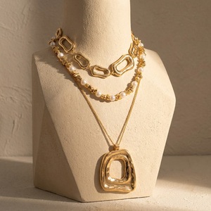Conjunto <span class=keywords><strong>de</strong></span> Joyería Deportiva Casual <span class=keywords><strong>para</strong></span> <span class=keywords><strong>Mujer</strong></span>, Collar con Colgantes Geométricos Cuadrados Personalizados, <span class=keywords><strong>para</strong></span> Fiesta - Product Image 3