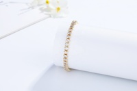 Pulseras de Lujo para Mujer, Pequeñas, Transparentes, Blancas, Cuadradas, con Incrustaciones, Chapadas en Oro de 18K, Accesorios de Joyería
