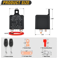 Interrupteur de déconnexion de batterie à distance 12V 200A, coupe-circuit antivol pour voiture, relais de commande à distance sans fil avec 2 contrôleurs