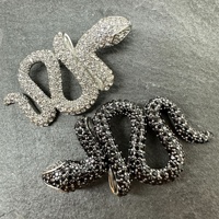 Pendentif Dragon en Acier Inoxydable Argenté Antique Incrusté de Zircon Noir, Breloques Punk Tendance en Acier Titane pour Collier Homme Bijoux