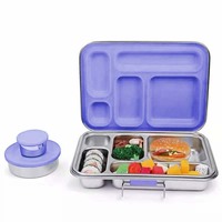 Boîtes à lunch bento pour enfants et adultes, en acier inoxydable, étanches, de conception nouvelle et portable, personnalisées
