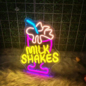 Enseigne néon LED Milk Shakes, enseignes néon LED pour la maison, le bureau, les magasins, les centres commerciaux, les hôtels, les entreprises - Contrôle tactile, décoration pour mariages et bars - Product Image 3