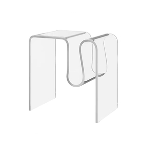 Acrylique Transparent De Luxe Café Acrylique Irrégulière Petite Table D'extrémité En Plexiglas Tv Table De Service Salon Tables D'appoint - Product Image 4