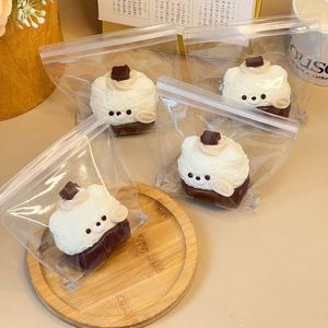 Jouet Squishy Kawaii en forme de gâteau au chocolat Teddy Bear de 5,5 cm, anti-stress, cadeau pour enfants et adultes, jouet alimentaire de simulation, décompression - Product Image 2