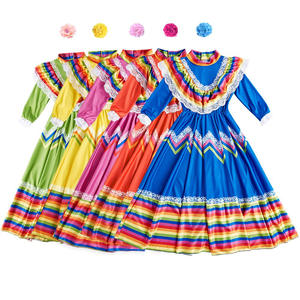 Vestido Tradicional Mexicano para Niñas, Estilo Nacional, <span class=keywords><strong>Disfraz</strong></span> de Princesa para Bailarina, para Carnaval, para Niños - Product Image 5