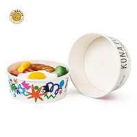 OOLIMAPACK Bol à poke blanc à logo imprimé jetable utilisé pour la livraison de nourriture, les fêtes et les réunions de famille