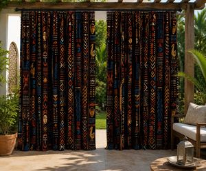 Cultural African Tribal Inspired <b>Curtain</b> Velvet Or Blackout Art Nouveau Window Panel Luxury Printed Drapes <b>for</b> Living Room - Product Image 1