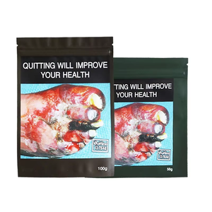 Pochette à tabac en Mylar personnalisée 50g 100g Étanche à l'air et à l'humidité avec fermeture éclair pour AU UK Roulez votre propre tabac Stockage en extérieur - Product Image 1