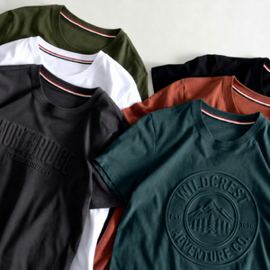 เสื้อยืดคอกลมโอเวอร์ไซส์ลายการ์ตูนพิมพ์นูน ผ้าคอตตอนเทอร์รี่คุณภาพพรีเมียม 100% สำหรับผู้ชาย พิมพ์โลโก้ด้านหน้าตามสั่ง เสื้อยืดแบบยูนิเซ็กส์ - Product Image 1