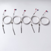 Haichen OEM Sensor RTD PT100/PT500/PT1000 Simplex 3-Kabel Buatan Khusus Thermowell SS304/316 IP65 Kelas A/B Akurasi 0.5C