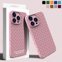 Étui de Téléphone en TPU Texture Tissée de Luxe pour iPhone 17 16 15 14 13 12 11 Pro Max XR XS X 8 7 6 SE, Coque à Protection Intégrale
