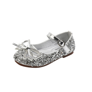 Chaussures de princesse à semelle souple pour filles de 4 à 16 ans, chaussures de princesse pour spectacle, chaussures de princesse pour mariage, chaussures de princesse à nœud papillon pour filles - Product Image 1