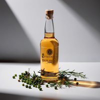 Bouteille cylindrique de luxe 450 ml en verre super flint, avec logo couleur personnalisé, boîte d'emballage sur mesure, pour spiritueux, liqueur, whisky, vente en gros