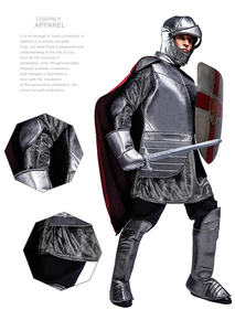 Disfraz <span class=keywords><strong>de</strong></span> guerrero romano para <span class=keywords><strong>hombre</strong></span>, traje para fiesta <span class=keywords><strong>de</strong></span> Halloween, Cosplay para adulto, Caballero romano guapo - Product Image 2