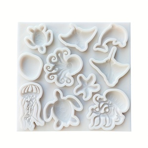 Chủ đề biển Khuôn Silicone fondant, vỏ sò, ốc xà cừ, cá ngựa, sao biển, Khuôn Silicone rùa để trang trí bánh, sô cô la - Product Image 4