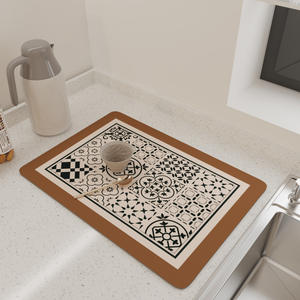Tapete de cocina con diseño siciliano, de fibra de poliéster, absorbente, aislante del calor, para fregadero, encimera, máquina de café y secado de platos - Product Image 3
