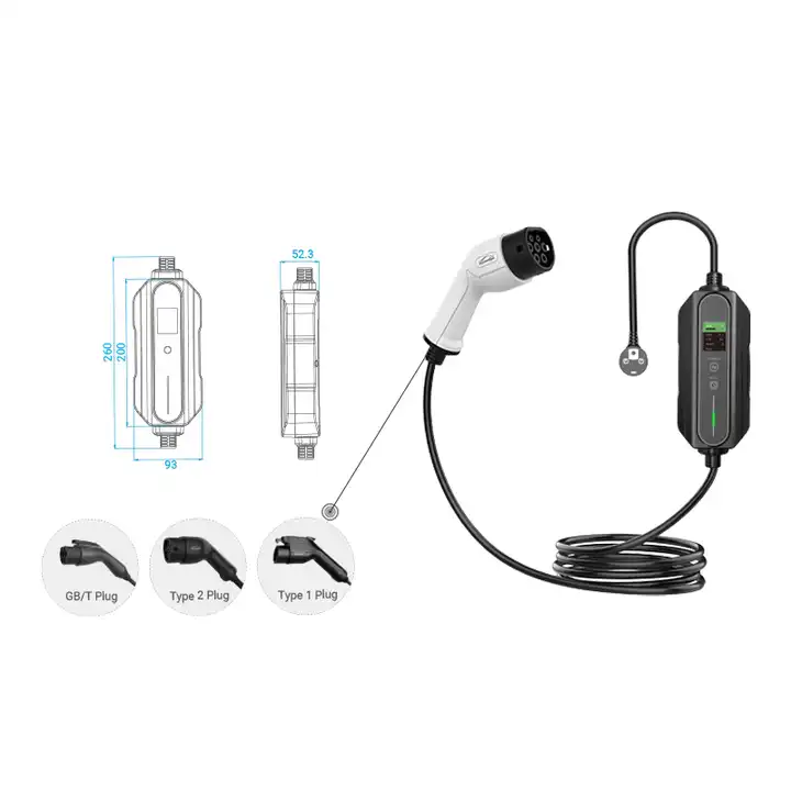 32A 7KW Portable EV Charger EVSE Charging Box Type2 IEC