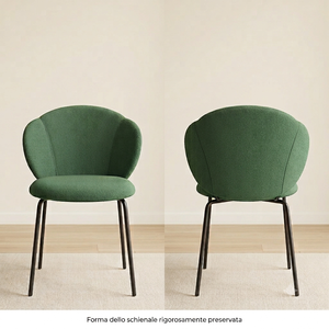 Chaise de salle à manger Corolla, dossier rembourré, structure en métal thermolaqué, design moderne, utilisation en intérieur - Product Image 3