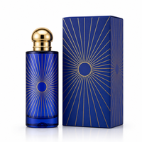 Flacon de parfum vide en verre 35 ml en gros, atomiseur de voyage rechargeable noir et argenté avec capuchon métallique, boîte de présentation luxueuse et ornée