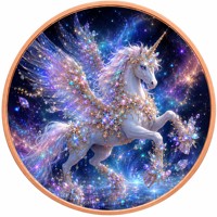 Pièce de monnaie en cuivre pur 999 de 5 oz, série licorne 3D en relief brillant, édition collector colorée UV
