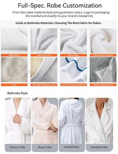 Jubah Mandi Wanita Mewah Berlogo Khusus 100% Katun, Model Hoodie Rajut <span class=keywords><strong>Jersey</strong></span> untuk Spa & Hotel - Product Image 4