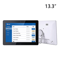 Tablet Android Komersial 13,3 Inci dengan Braket, Layar Menu Digital untuk Pemesanan POS Restoran