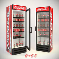 Réfrigérateur commercial vertical à porte vitrée pour boissons gazeuses, bières et sodas, avec éclairage LED