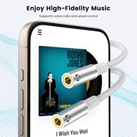 Adaptateur de partage audio USB-C vers double prise jack 3,5 mm femelle pour le partage de musique
