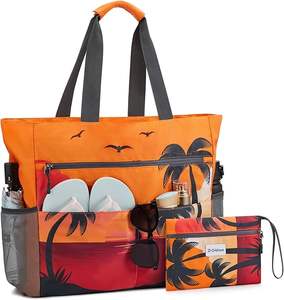 Échantillon gratuit, design original, vente chaude, impression personnalisée, style plage, grands sacs de shopping pour femmes, sacs de shopping en toile avec logo - Product Image 3