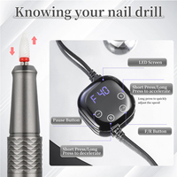 WELLSTRY Nieuwe Aanwinst Touchscreen Design USB Pen Vorm Draagbare Roestvrijstalen Manicure Pedicure E-File Set 40000RPM Nagelboor