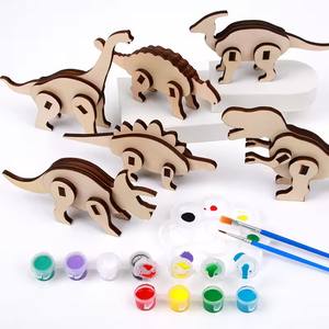<span class=keywords><strong>Puzzle</strong></span> <span class=keywords><strong>3D</strong></span> en bois de bambou à personnaliser pour enfants, jeu d'artisanat d'animaux de dessin animé dinosaures, jeu d'artisanat pour enfants de plus de 3 ans - Product Image 2
