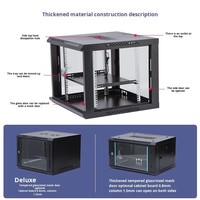 Armoire murale modulaire 4U antivol en promotion ; Porte en verre trempé ; Armoire à courant faible pour petits micro-ordinateurs en stock