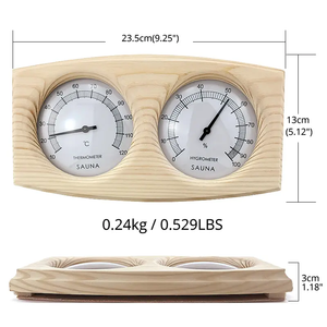 Thermo-hygromètre <span class=keywords><strong>JACKBO</strong></span> moderne en bois massif de pruche, écologique, alimenté par prise, accessoires pour sauna sec avec garantie d'un an - Product Image 4