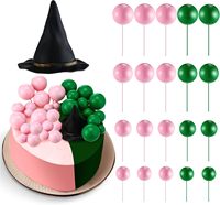 42 fournitures de fête sur le thème des sorcières, ballons verts et roses, décorations de gâteaux, mini-ballons, plastique argenté, mousse EVA