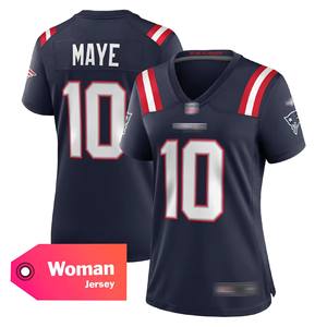 Maglia da Football Americano Femminile New England 10 Derek Maye, Jersey da Gioco Cucita - Product Image 2