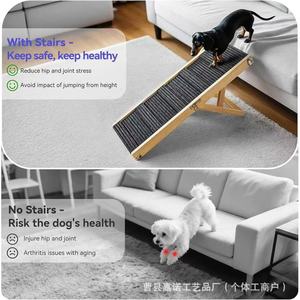 Wooden <b>Dog</b> Ramp Folding Non Slip Adjustable Pet Stairs Indoor Outdoor Use - Product Image 2