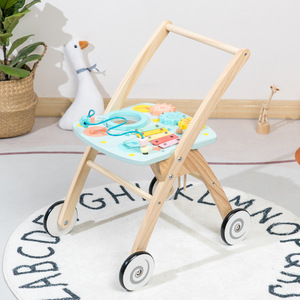 Ahşap bebek yürüteci ahşap bebek itme yürüteç öğrenme aktivite yürüteç oyuncaklar bebek itme oyuncak çoklu faaliyetleri merkezi hediye - Product Image 2