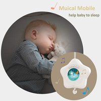 Éléphant en plastique bébé lit clochette jouet Musical berceau Mobile bébé Musical feutre bébé Mobile avec projecteur