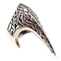 Vente chaude nordique rétro Style hommes à la mode oiseau crâne anneau Hip-Hop défense avec aigle mode Punk bijoux anneaux ouverts
